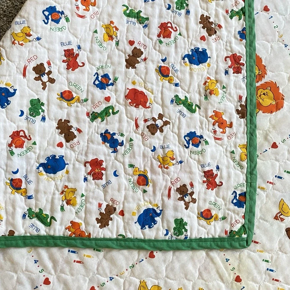 Vintage Baby Blanket Quilt Teacher's Pets by Cranston 58x44